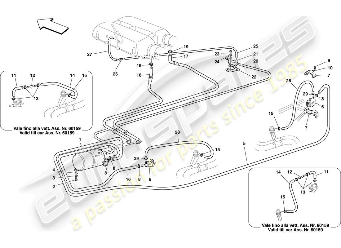 ferrari f430 coupe (usa) pneumatic actuator system parts diagram