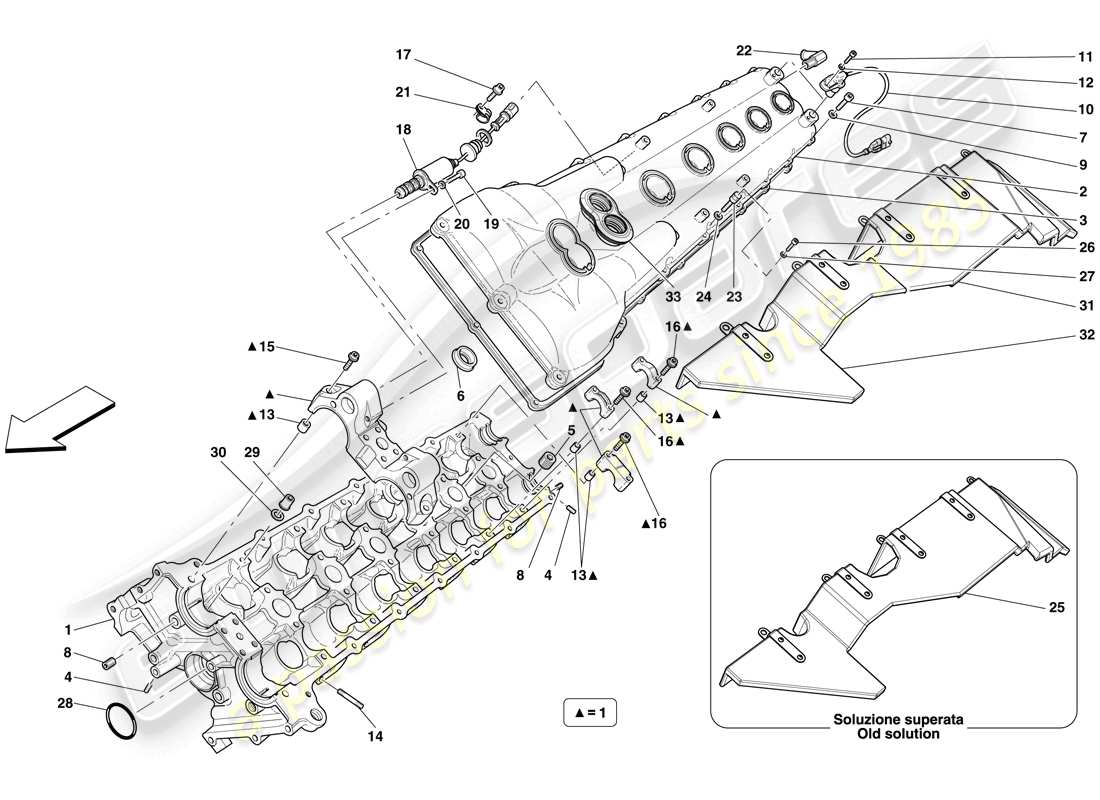 ferrari 599 gto (europe) left hand cylinder head part diagram