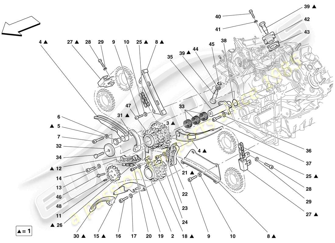 ferrari f430 spider (europe) timing system - drive part diagram