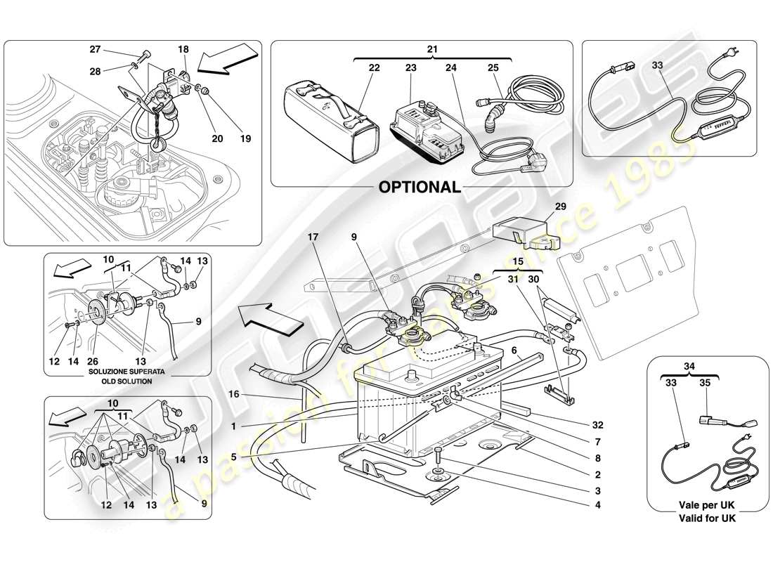 ferrari f430 spider (europe) battery part diagram