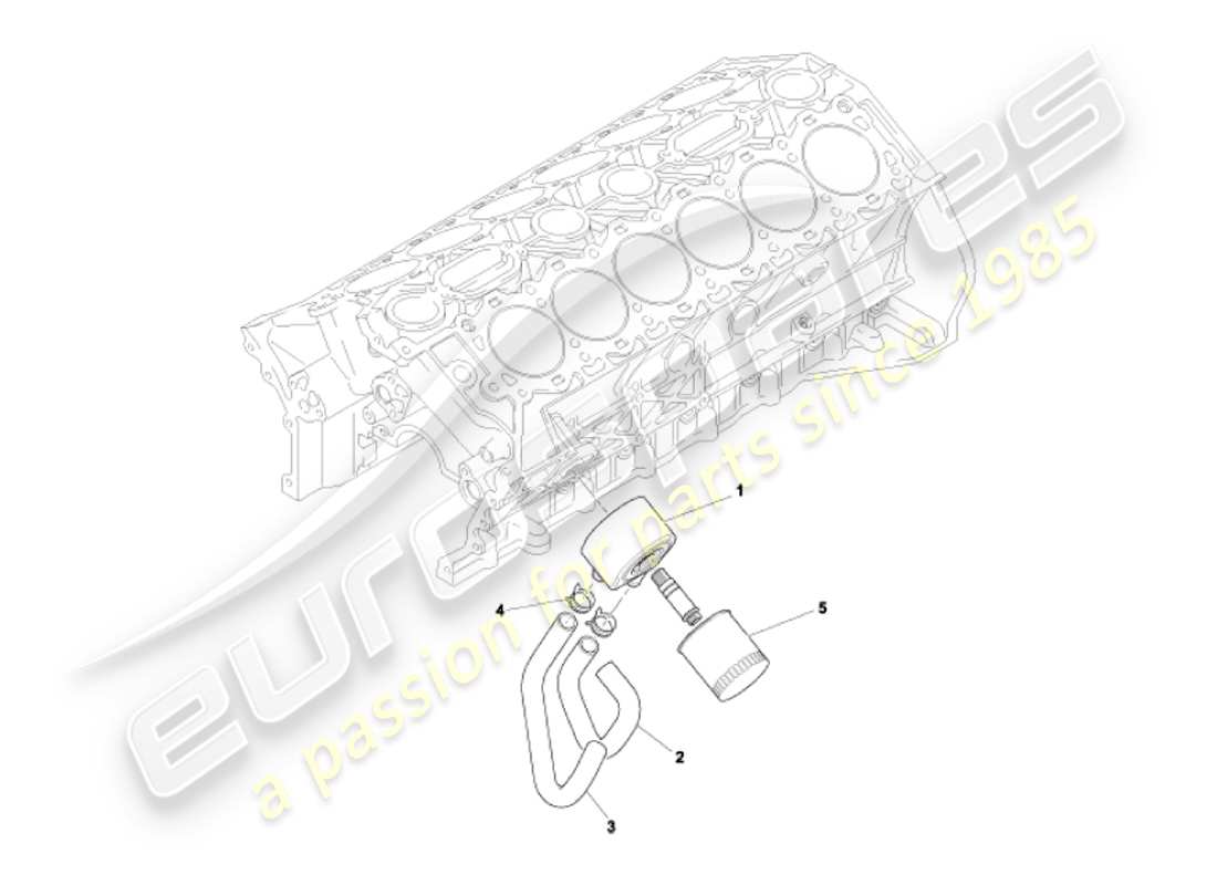 aston martin vanquish (2007) oil cooling system part diagram