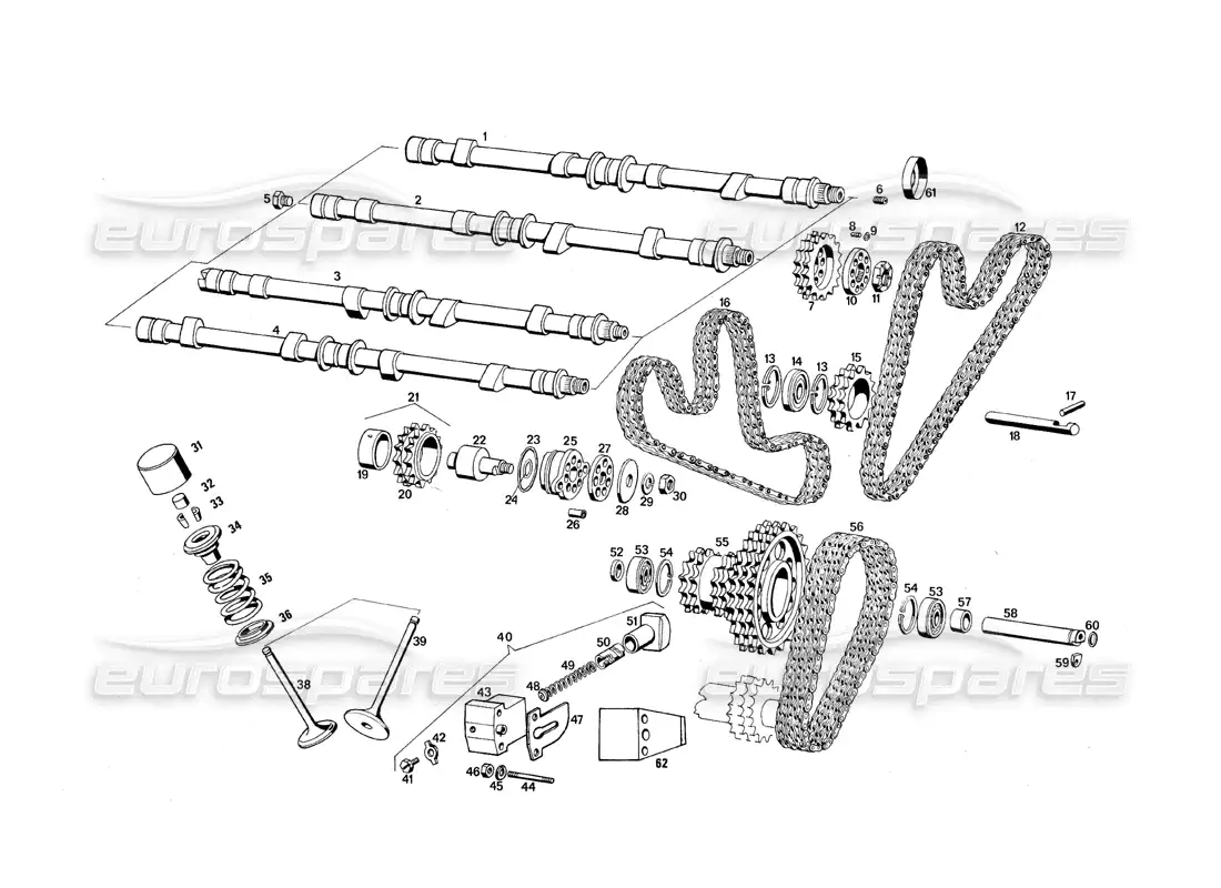 maserati qtp.v8 4.9 (s3) 1979 timing parts diagram