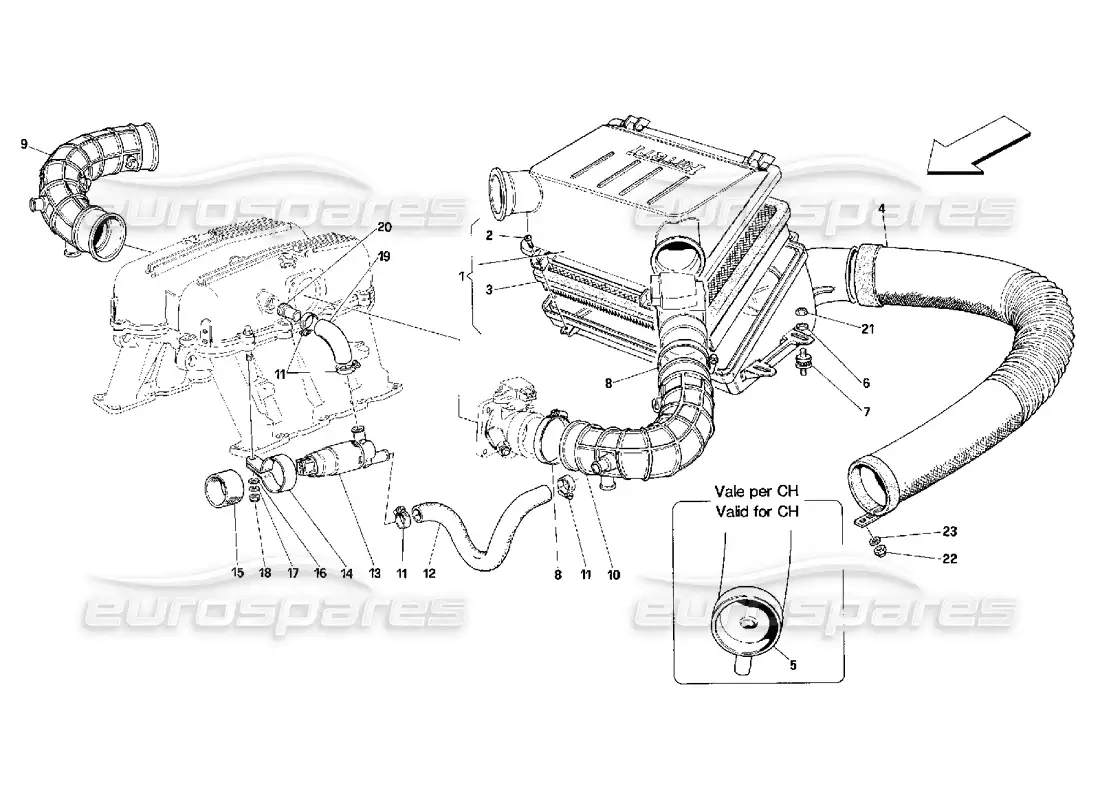 ferrari 348 (2.7 motronic) air intake parts diagram
