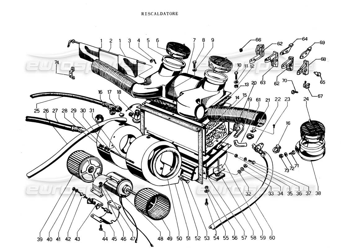 lamborghini espada heater matrix series iii parts diagram