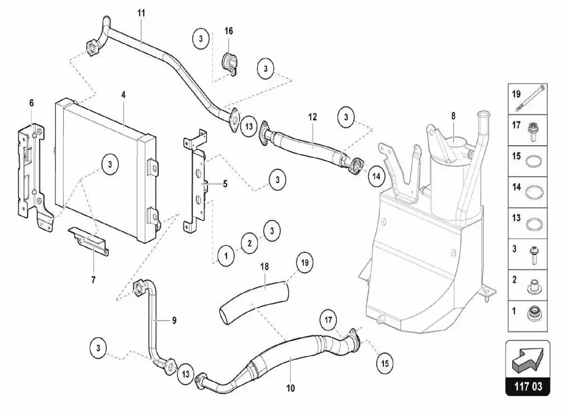 lamborghini centenario spider oil cooler parts diagram