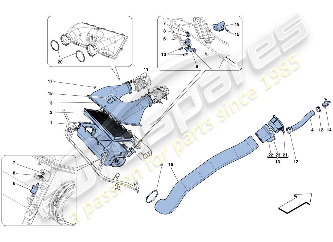 ferrari 458 speciale (usa) air intake part diagram