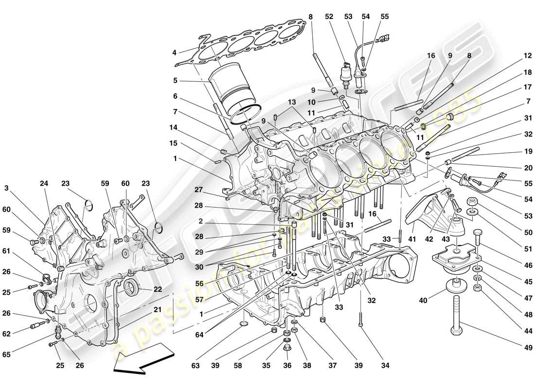 ferrari f430 scuderia spider 16m (europe) crankcase part diagram