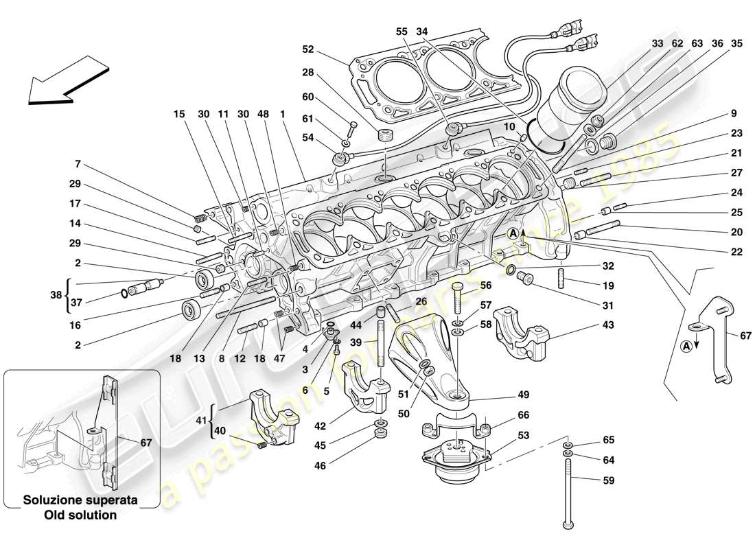 ferrari 612 scaglietti (rhd) crankcase parts diagram