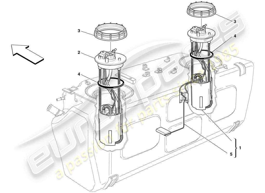 ferrari 612 scaglietti (europe) fuel pump part diagram