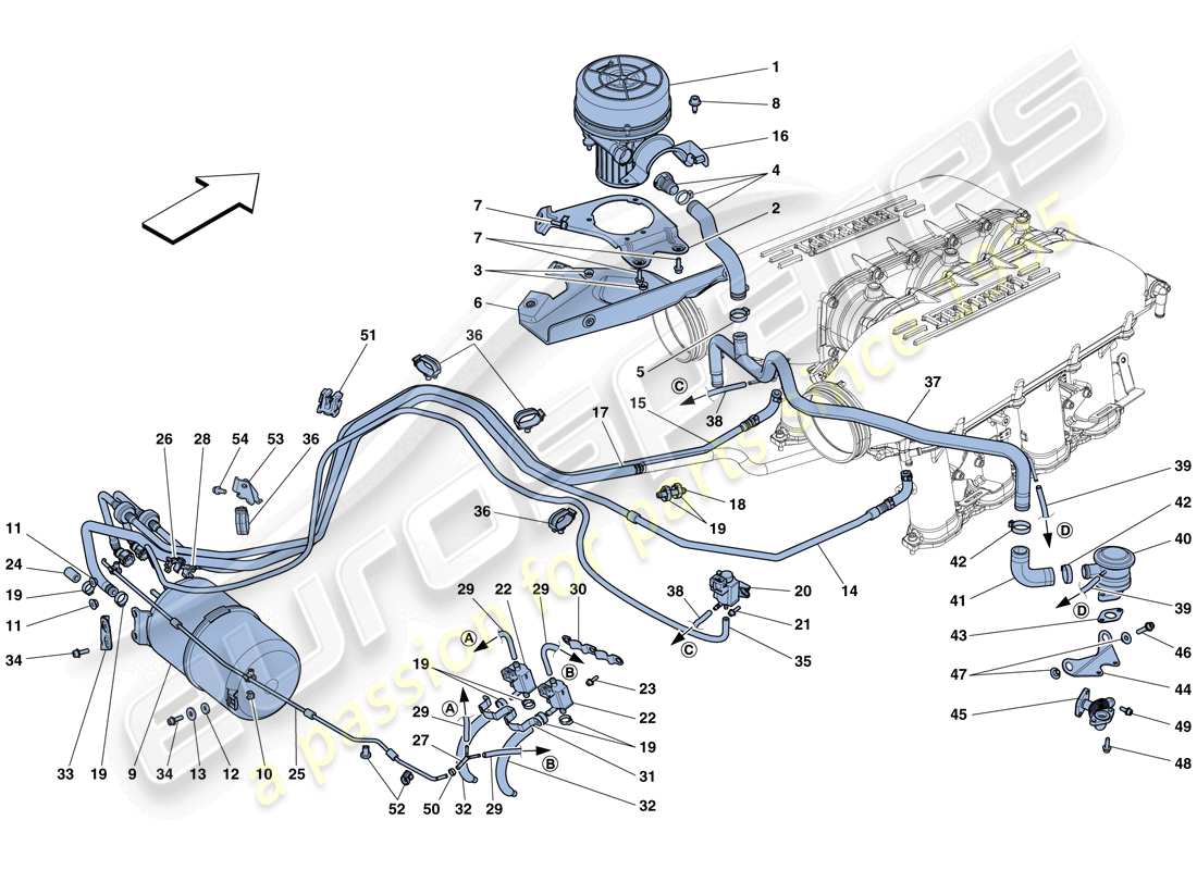 ferrari 458 italia (usa) secondary air system parts diagram