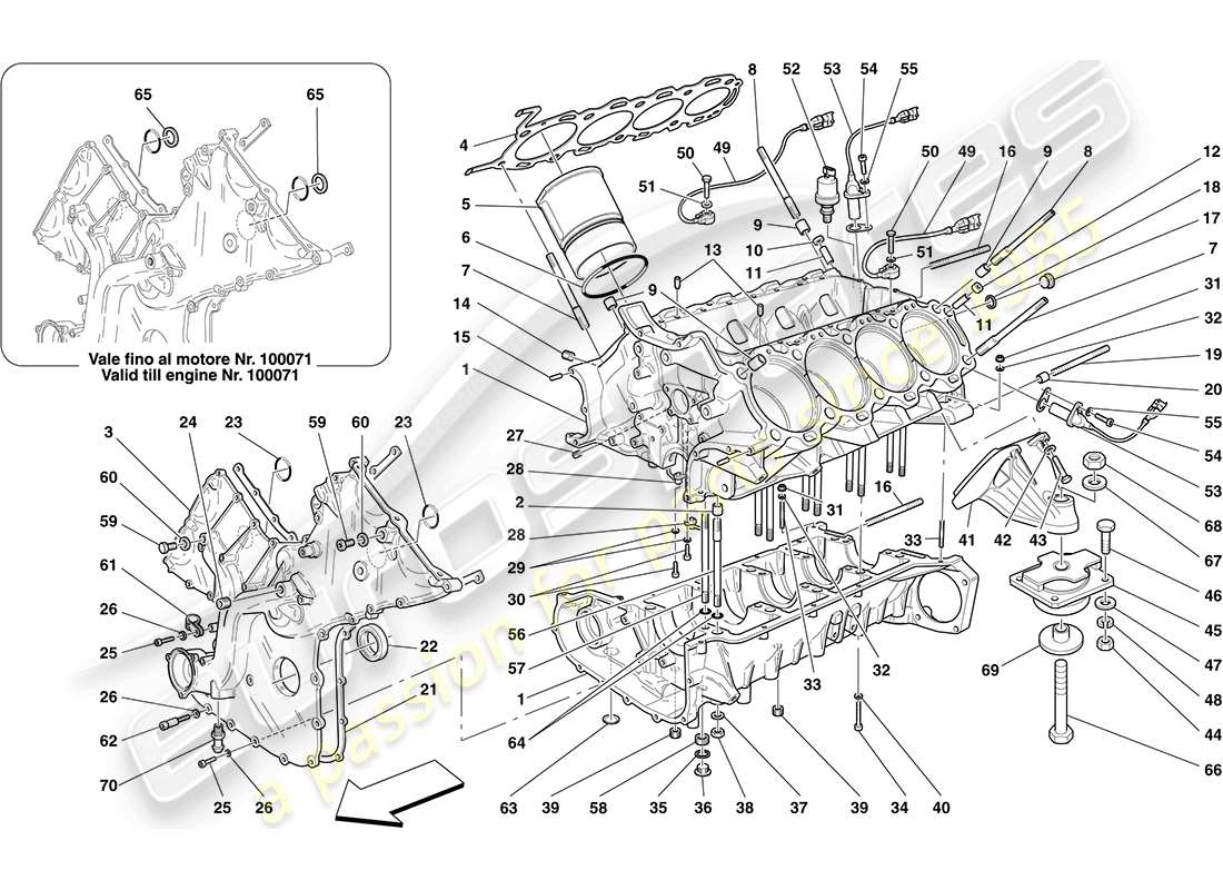 ferrari f430 coupe (rhd) crankcase part diagram