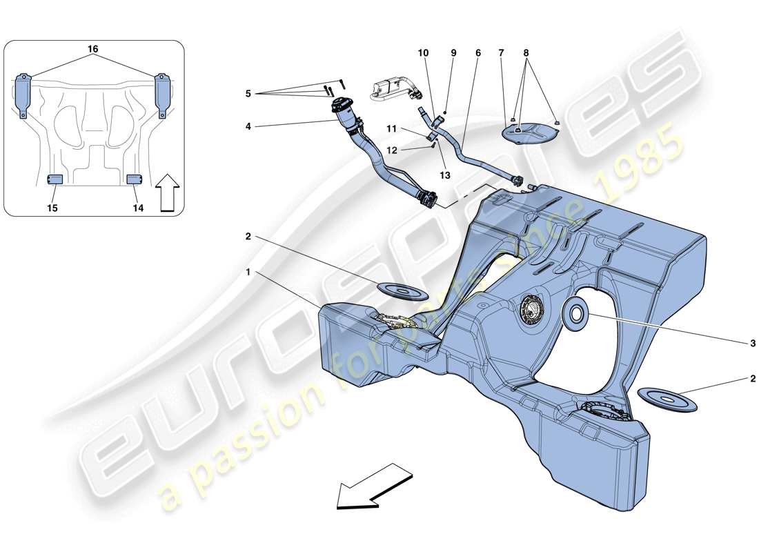 ferrari gtc4 lusso t (usa) fuel tank and filler neck part diagram