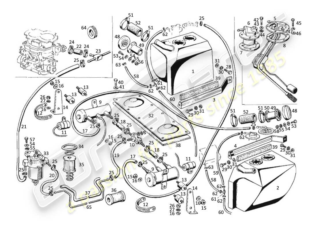 maserati kyalami fuel tank and pump parts diagram
