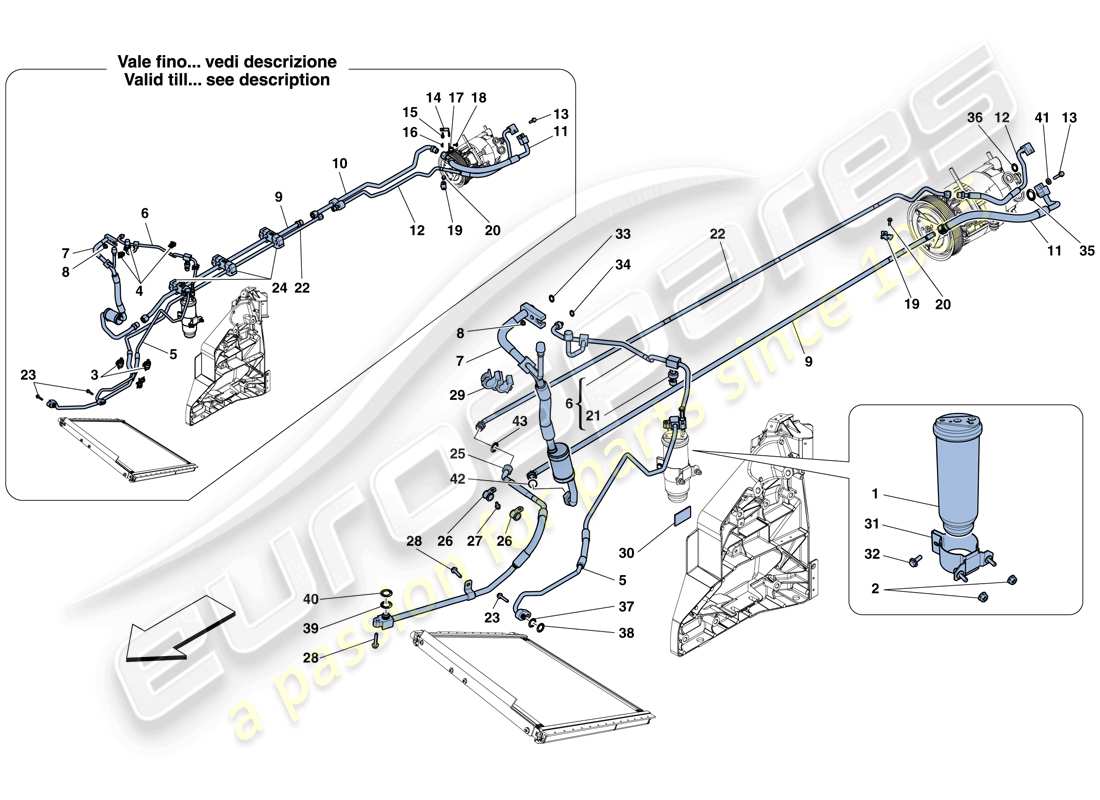 ferrari 458 italia (rhd) ac system - freon parts diagram