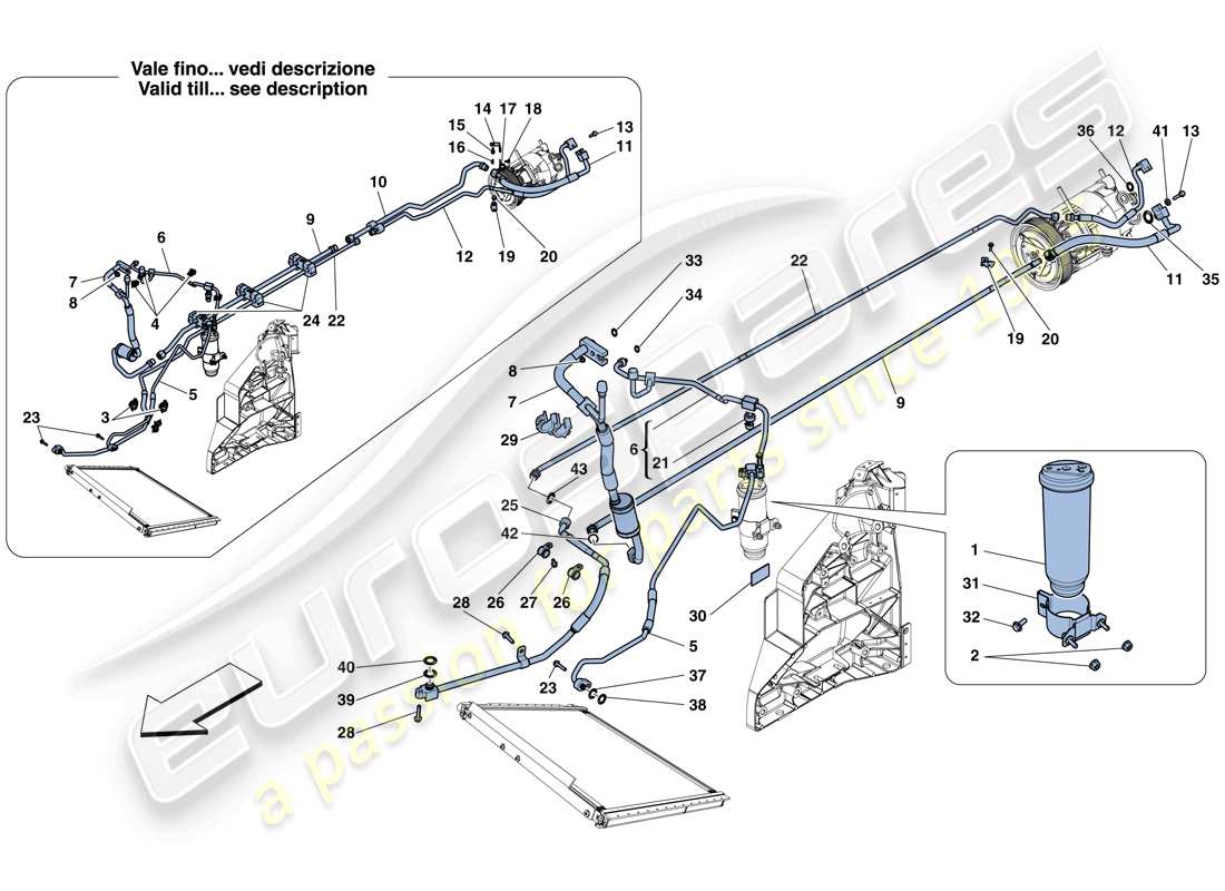 ferrari 458 italia (rhd) ac system - freon part diagram