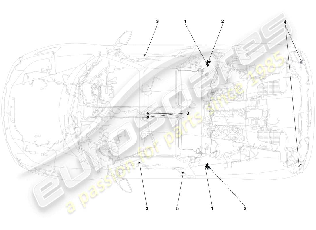 ferrari 458 spider (europe) various fastenings for the electrical system part diagram