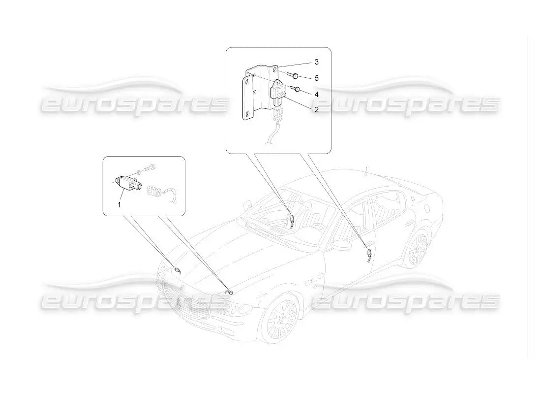 maserati qtp. (2007) 4.2 auto crash sensors parts diagram