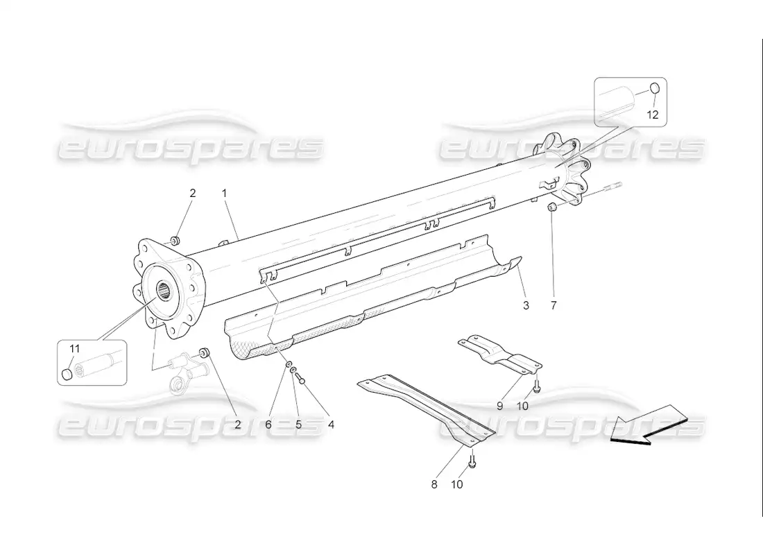 maserati qtp. (2006) 4.2 f1 transmission pipe parts diagram