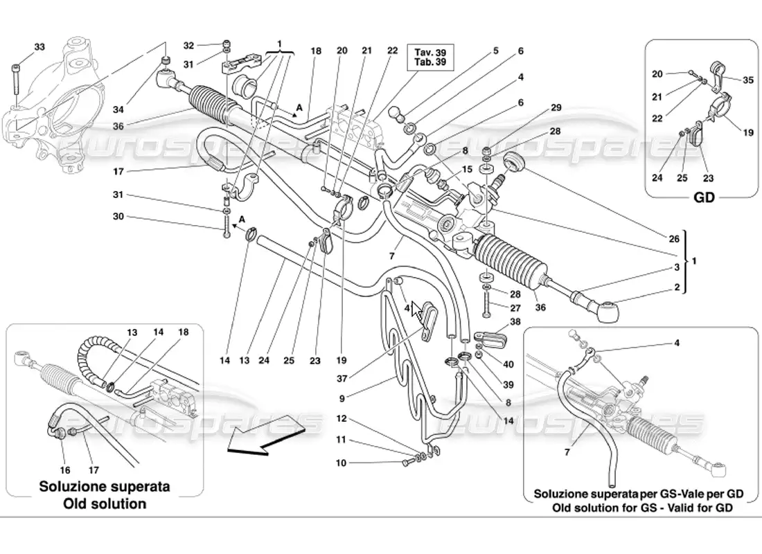 ferrari 360 modena hydraulic steering box and serpentine parts diagram