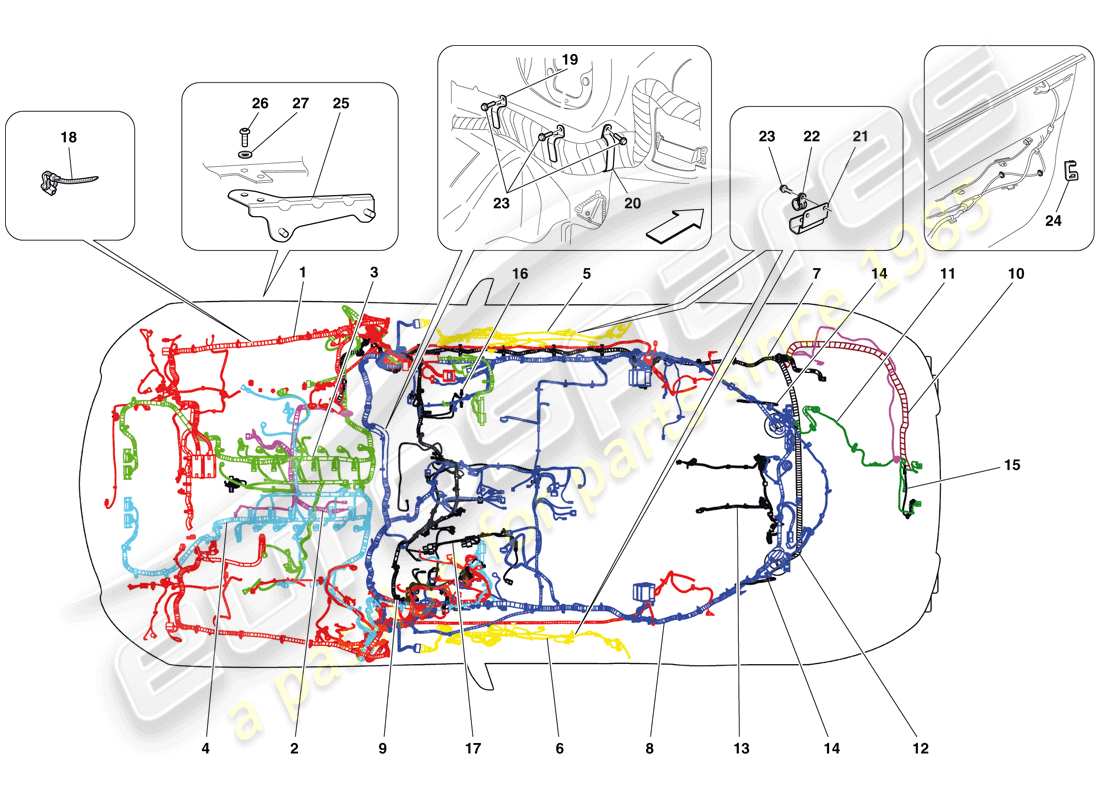 ferrari 599 gto (europe) electrical system part diagram