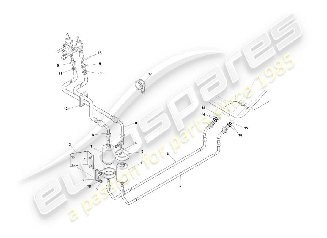 aston martin db7 vantage (2001) fuel system part diagram