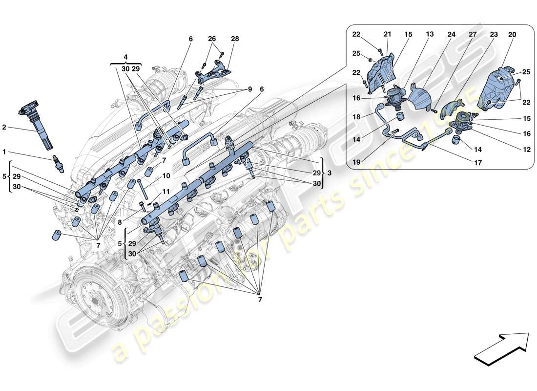 ferrari f12 berlinetta (usa) injection - ignition system part diagram