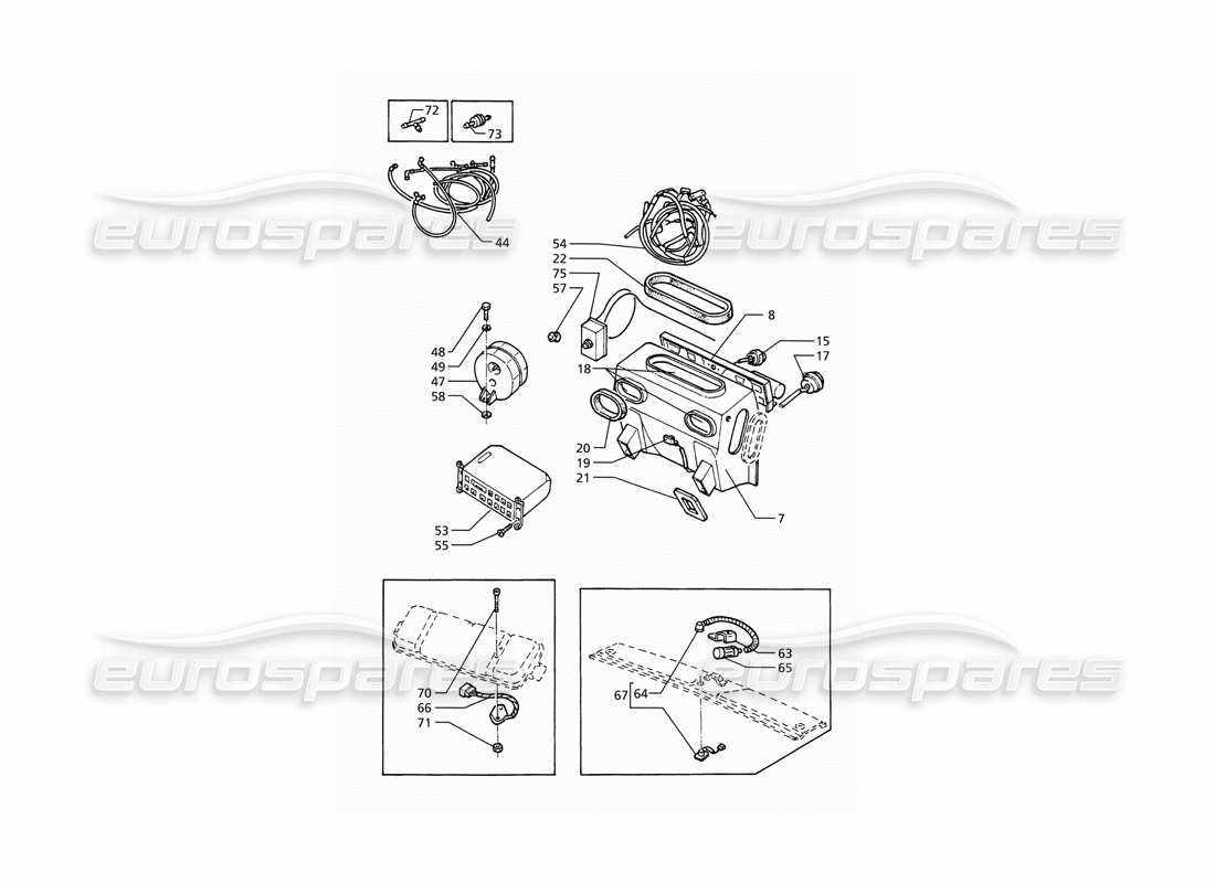 maserati ghibli 2.8 (abs) automatic air conditioner assy (lh drive) parts diagram