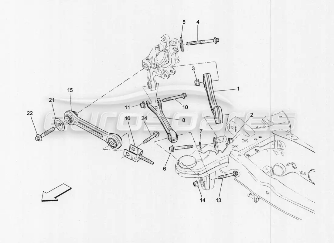 maserati qtp. v8 3.8 530bhp auto 2015 rear suspension part diagram
