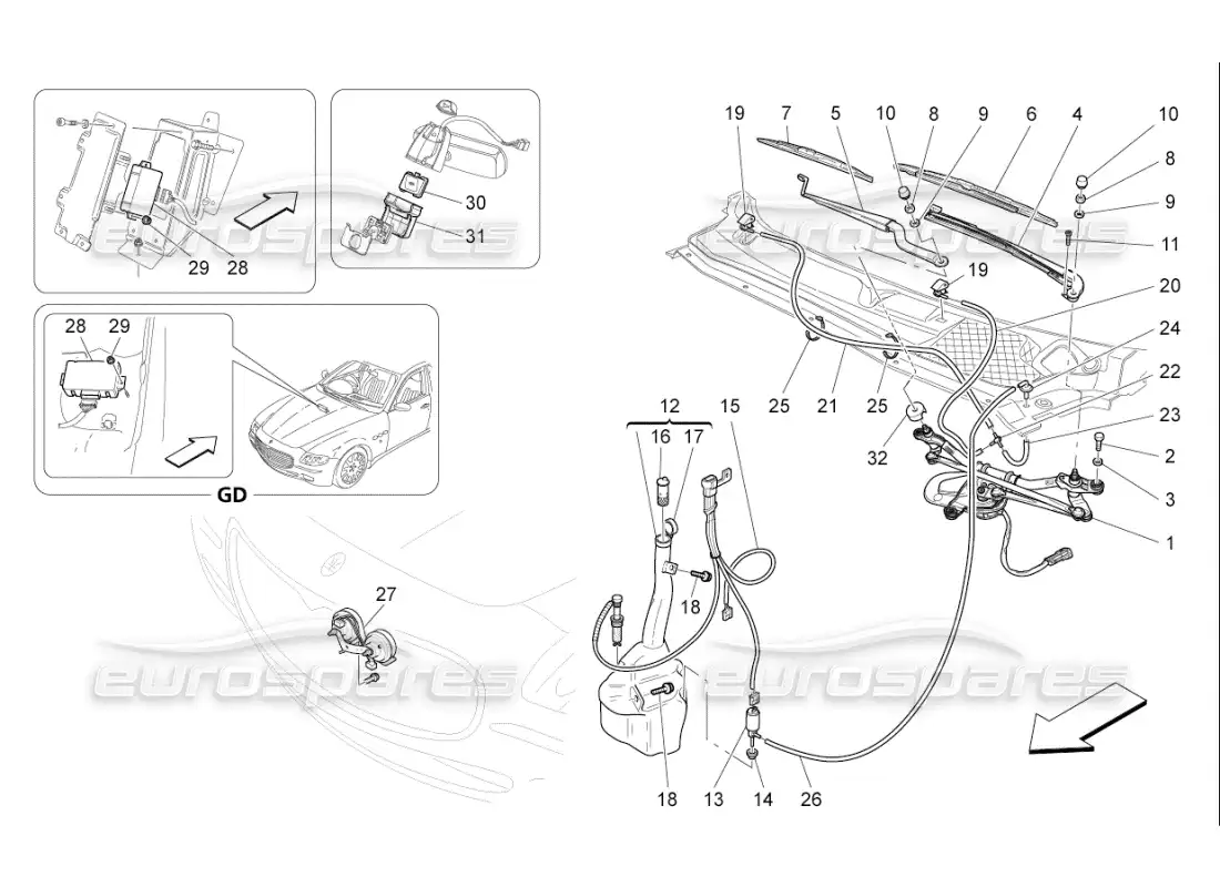 maserati qtp. (2009) 4.2 auto external vehicle devices parts diagram
