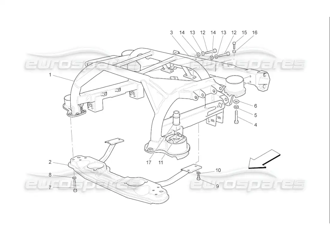 maserati qtp. (2007) 4.2 f1 rear chassis parts diagram