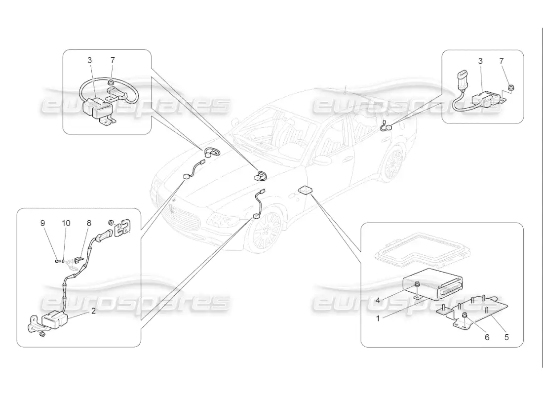 maserati qtp. (2007) 4.2 f1 electronic control (suspension) parts diagram