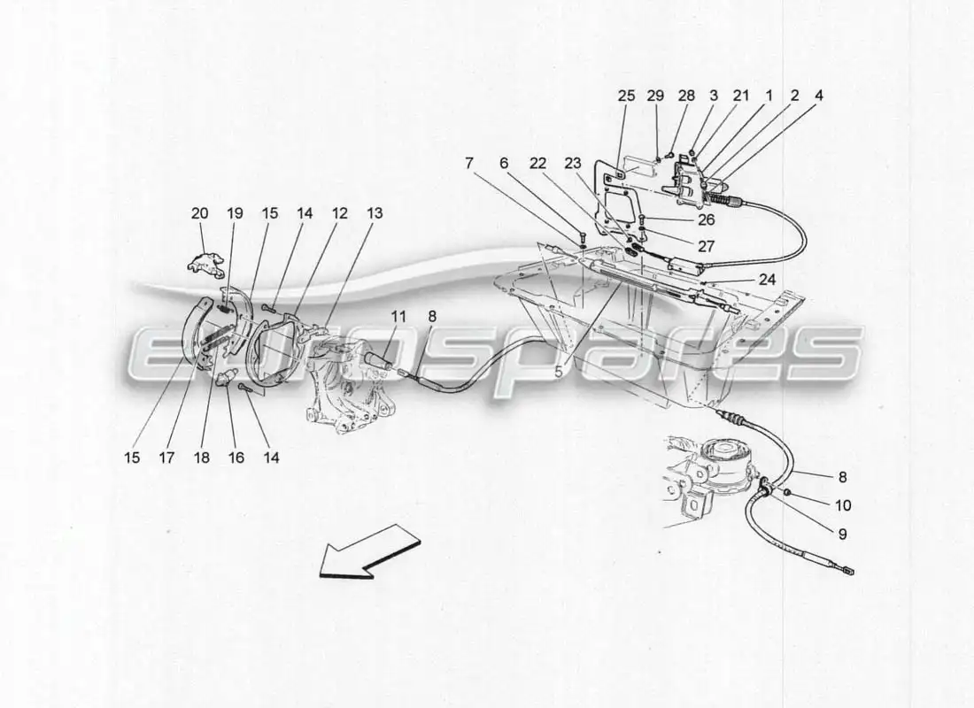 maserati grancabrio mc centenario handbrake parts diagram