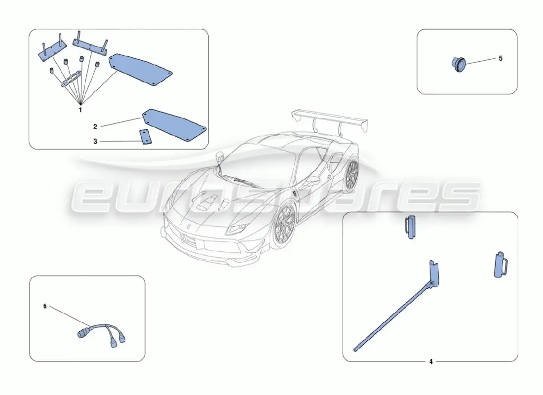 ferrari 488 challenge accessories parts diagram