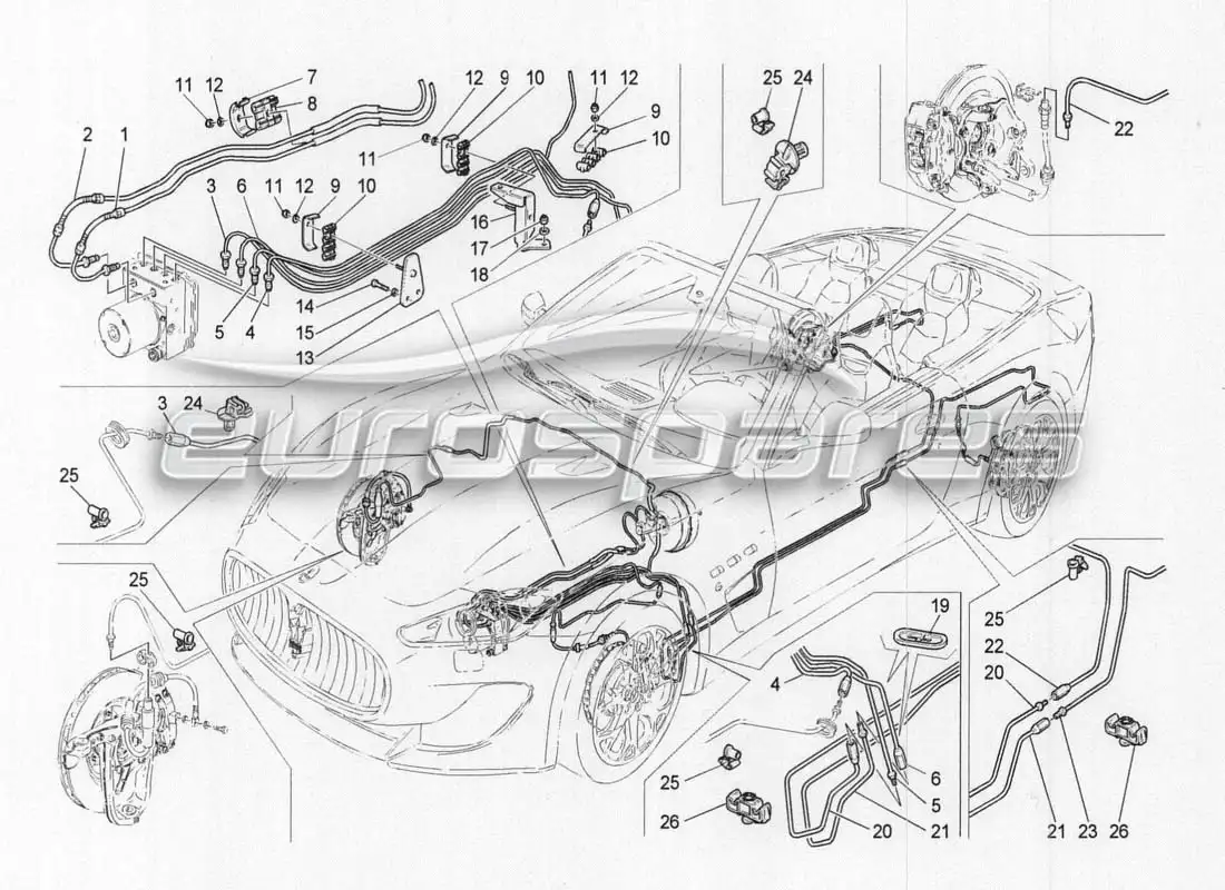 maserati grancabrio mc centenario pipes parts diagram