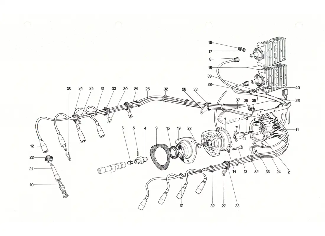 ferrari 208 gtb gts engine ignition parts diagram
