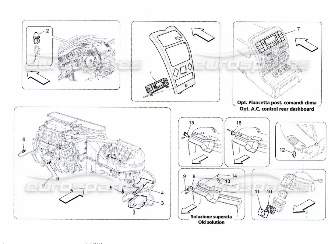 maserati qtp. (2010) 4.7 a c unit: electronic control parts diagram
