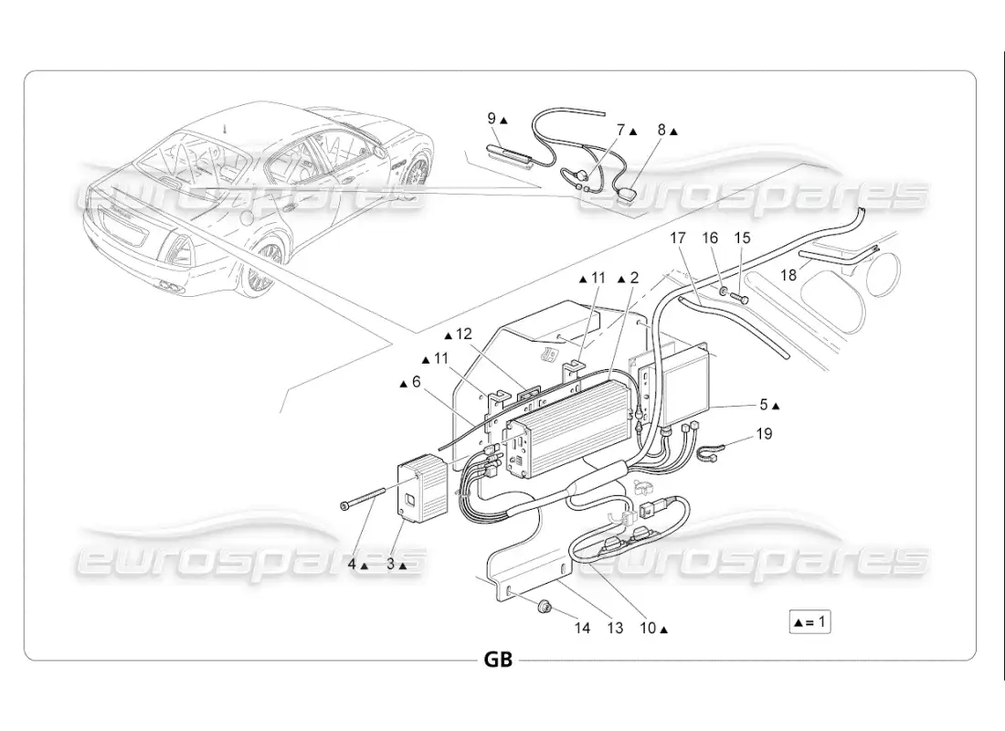 maserati qtp. (2008) 4.2 auto alarm and immobilizer system parts diagram