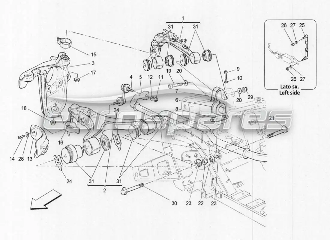 maserati grancabrio mc centenario front suspension parts diagram