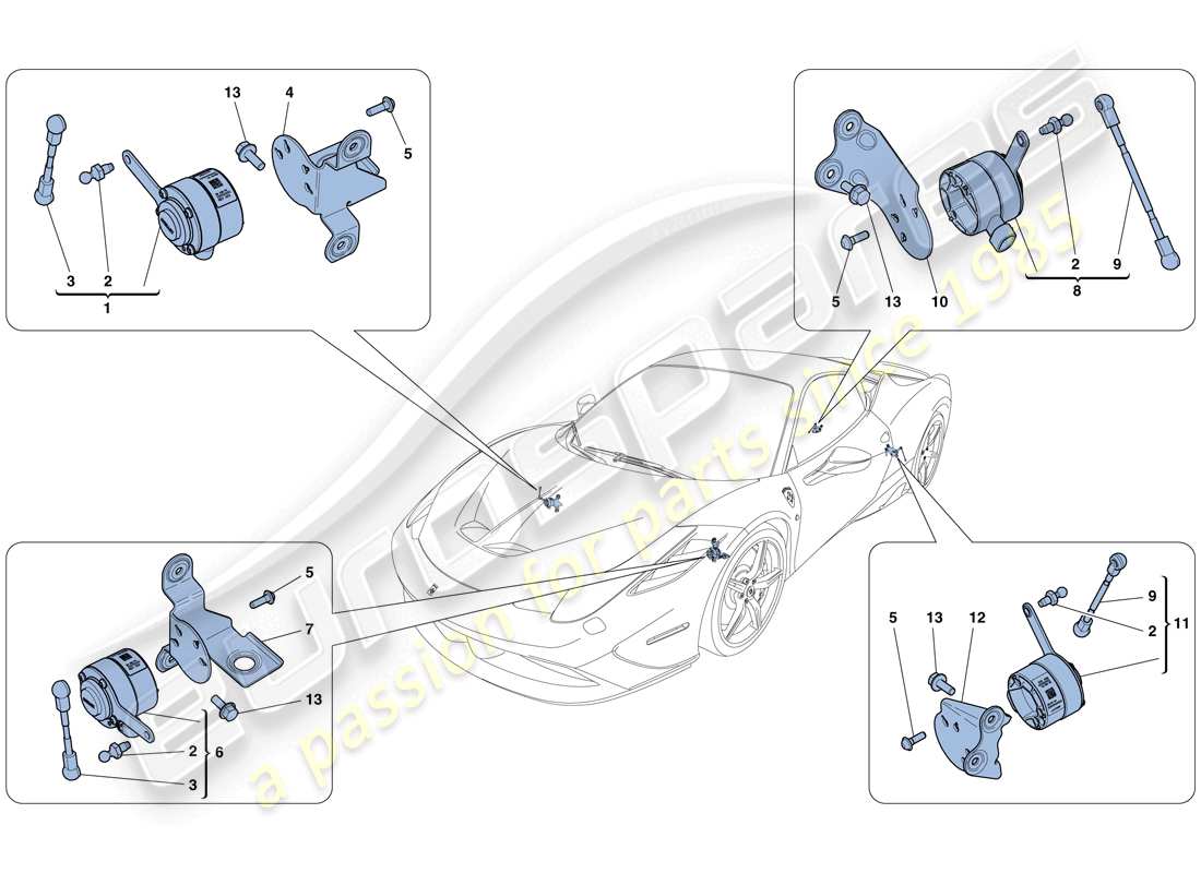 ferrari 458 speciale (europe) electronic management (suspension) part diagram