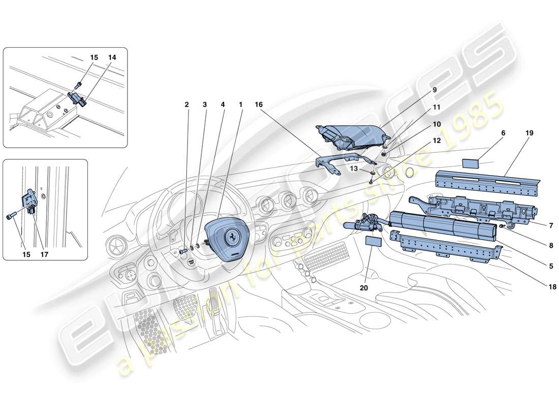 ferrari f12 tdf (usa) airbags part diagram