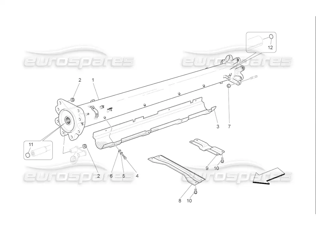 maserati qtp. (2007) 4.2 f1 transmission pipe parts diagram