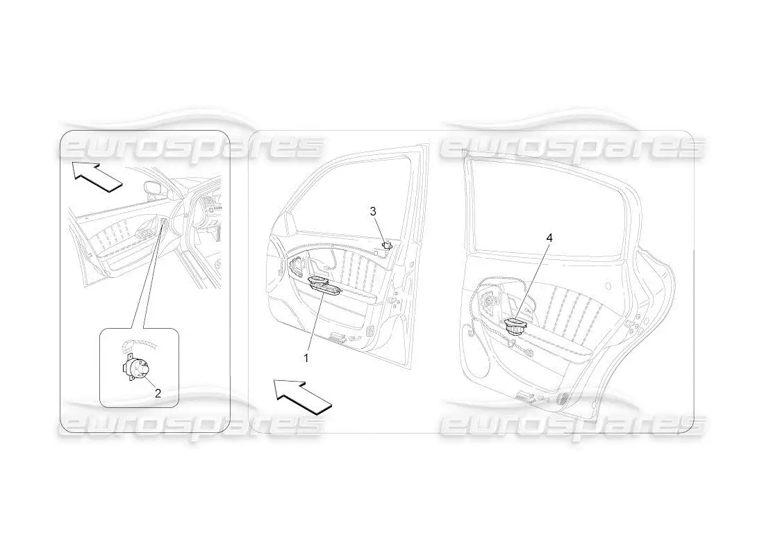 maserati qtp. (2011) 4.2 auto door devices parts diagram