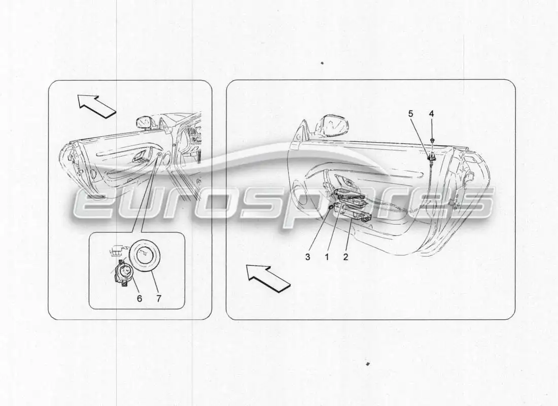maserati grancabrio mc centenario door equipment parts diagram