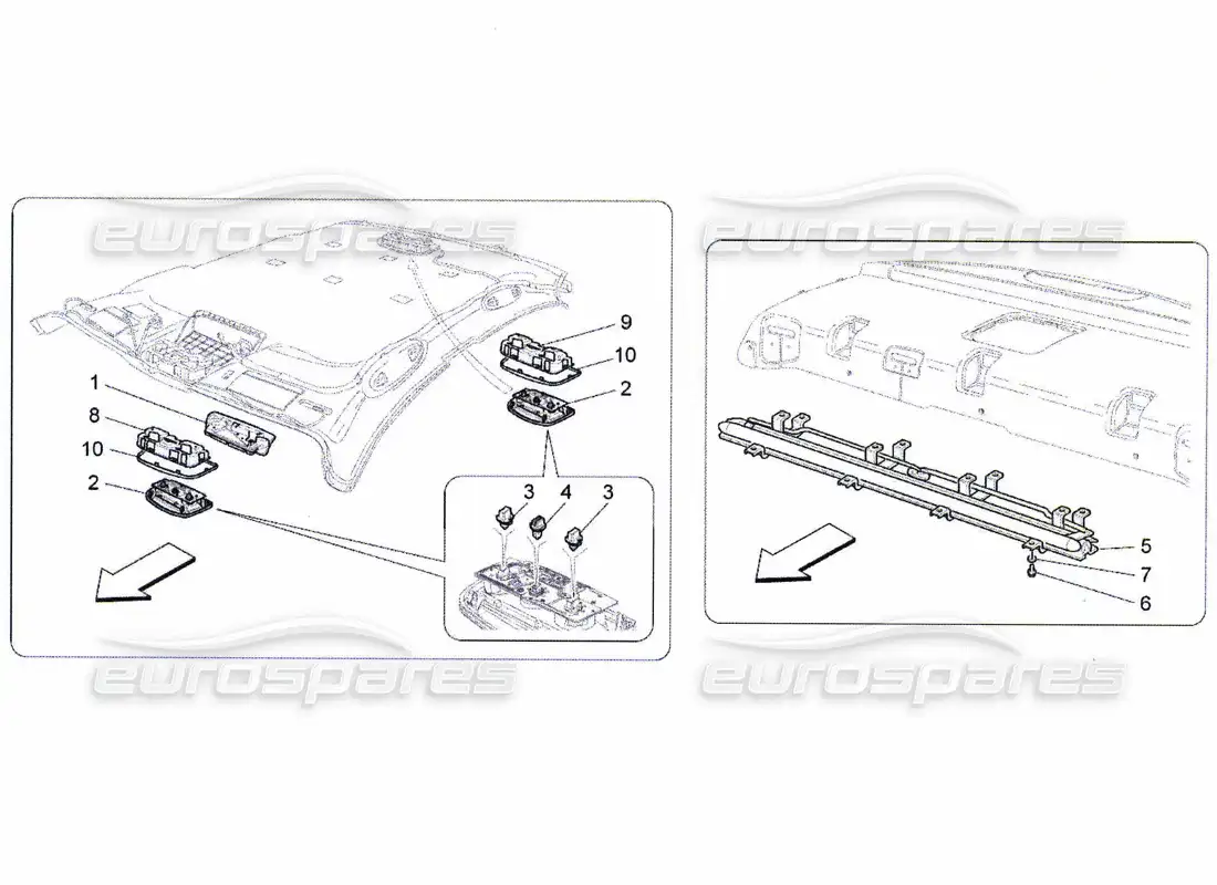 maserati qtp. (2010) 4.7 internal vehicle devices parts diagram