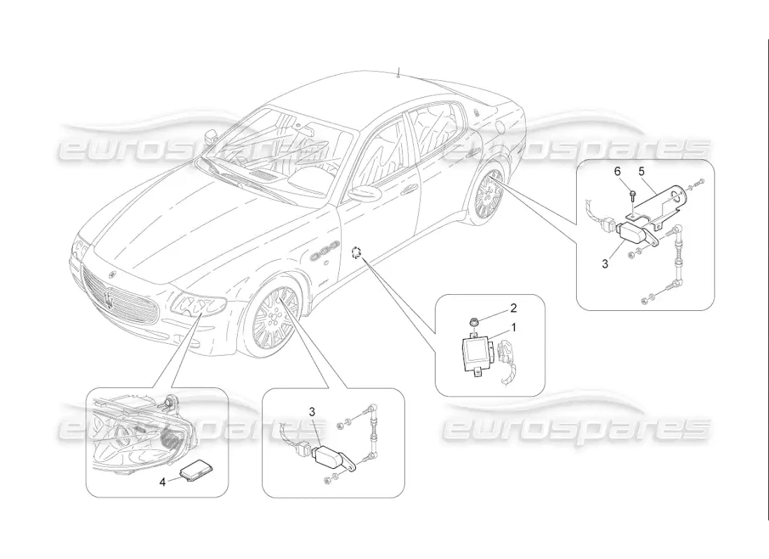 maserati qtp. (2008) 4.2 auto lighting system control parts diagram