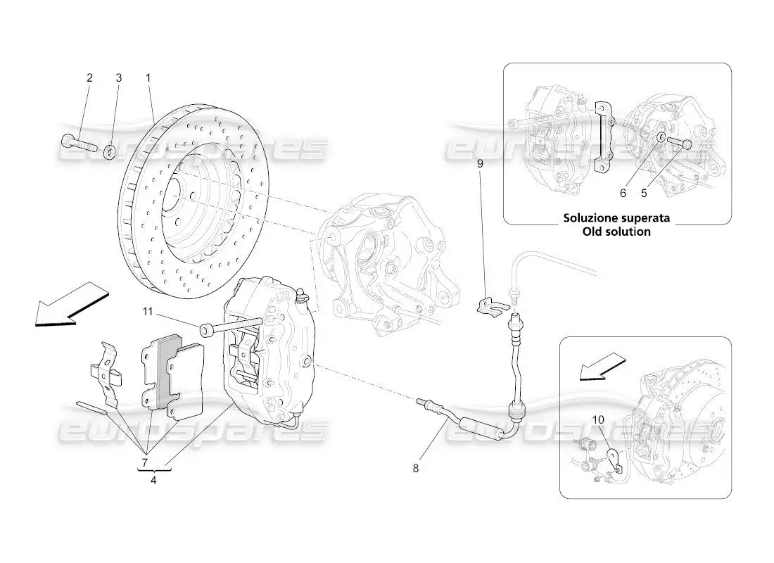maserati qtp. (2011) 4.2 auto braking devices on rear wheels parts diagram