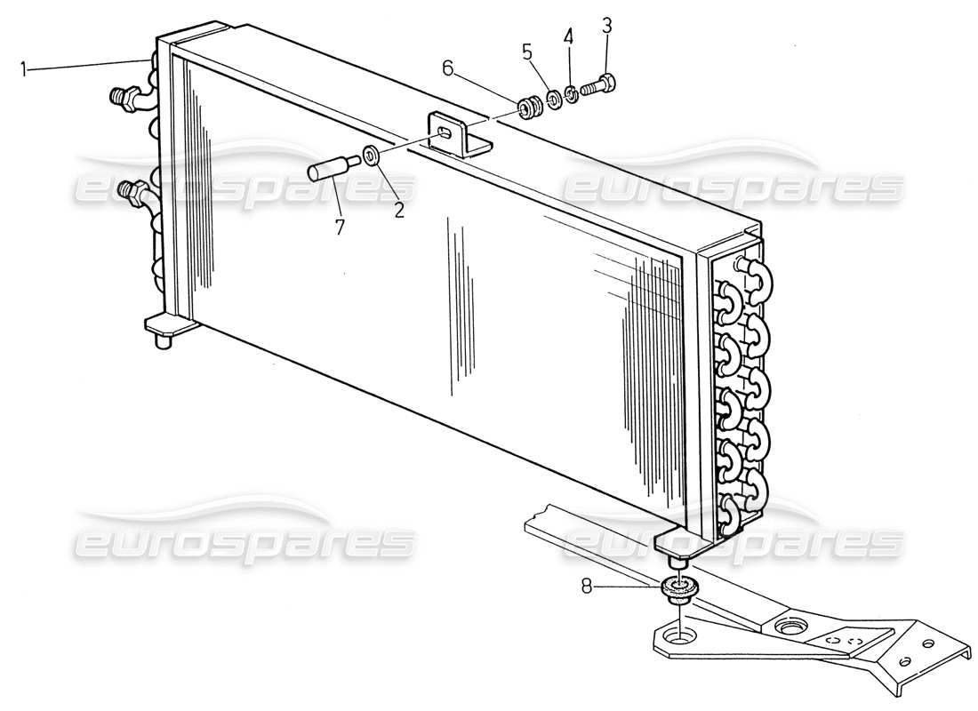 maserati 222 / 222e biturbo condenser (after modif.) part diagram