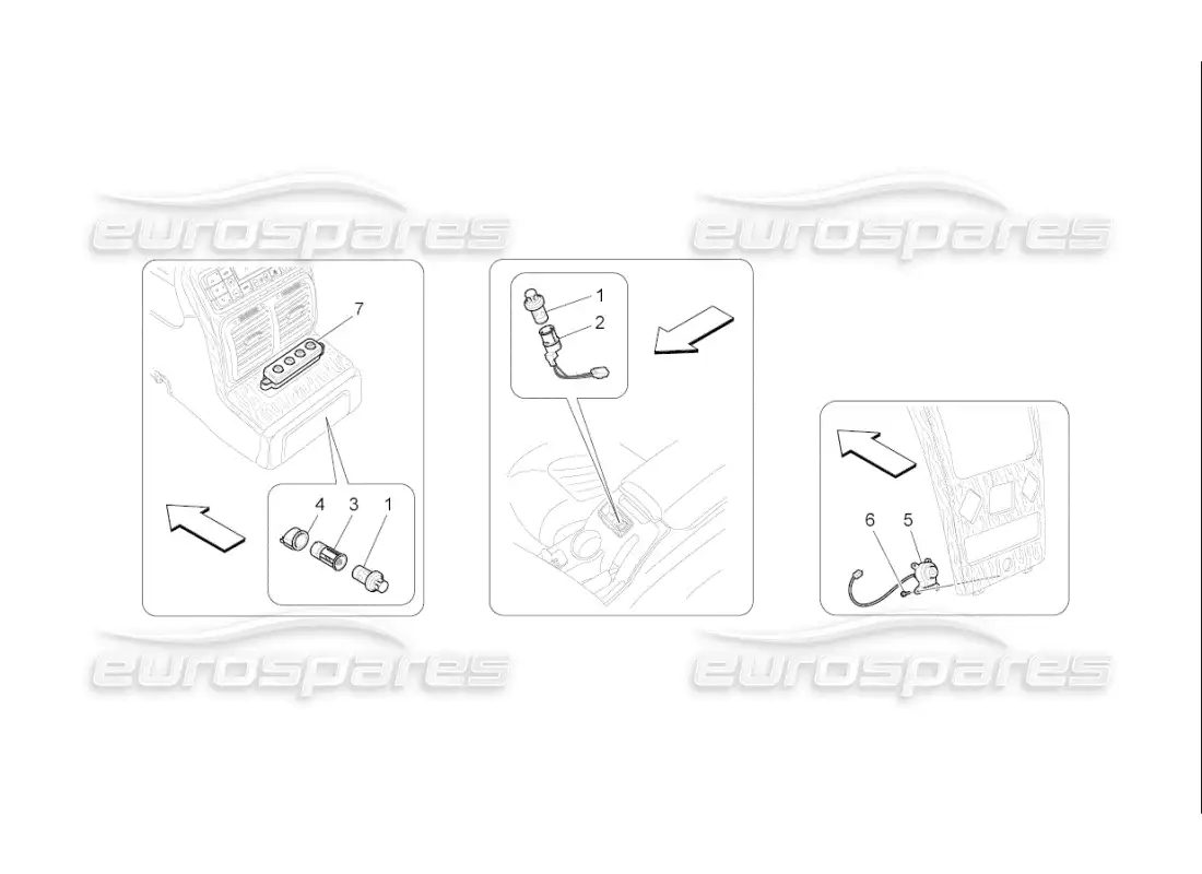maserati qtp. (2007) 4.2 f1 centre console devices parts diagram