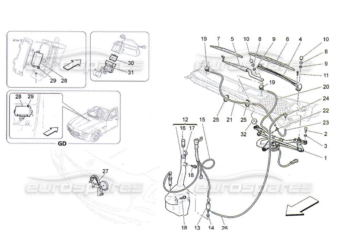 maserati qtp. (2010) 4.2 external vehicle devices parts diagram