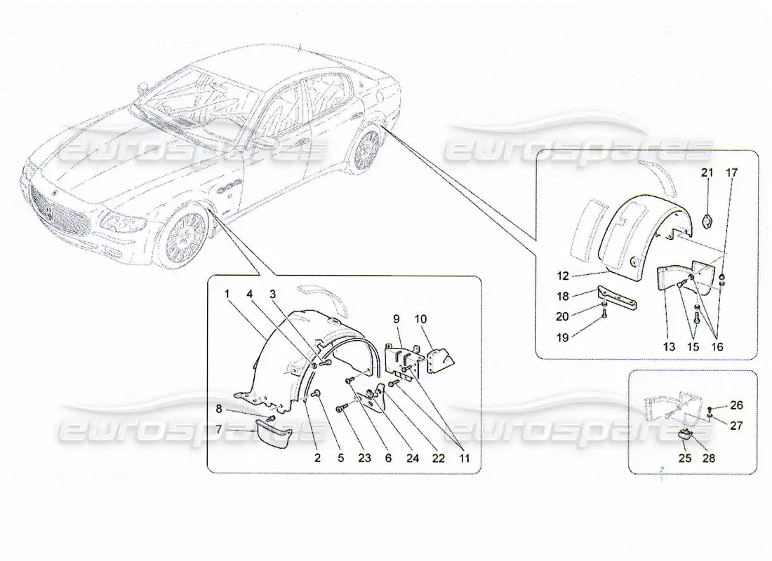 maserati qtp. (2010) 4.2 wheelhouse and lids parts diagram